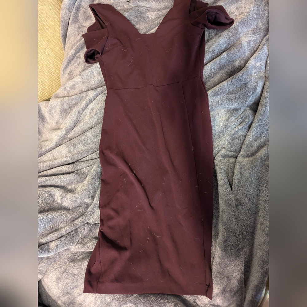 Express Red Asymmetrical Midi Dress Sheath